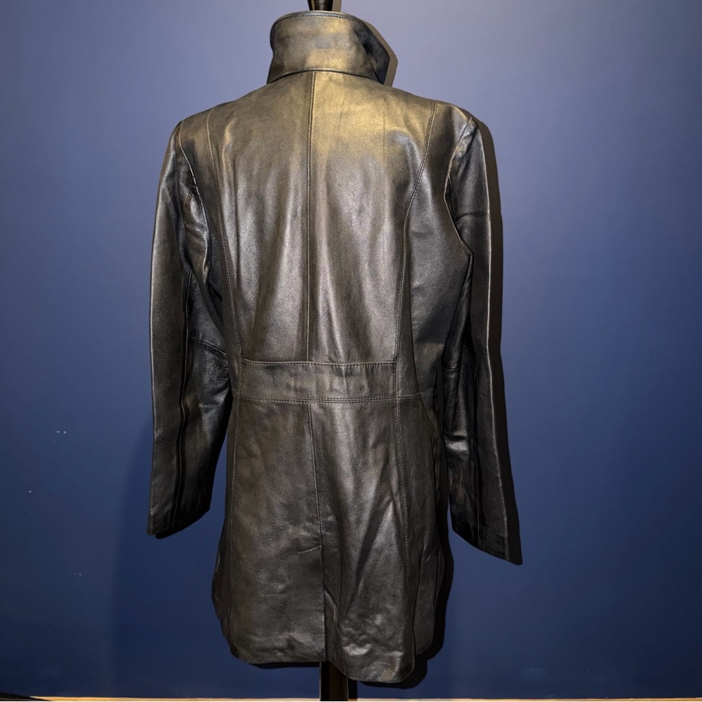 Kenneth Cole New York 💯 Leather Coat 1X - Picture 12 of 13